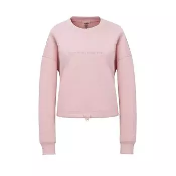 Asics Letter Logo Design Versatile Casual Round Neck Long Sleeve Sweatshirt Women sweatshirt Pink 2032C661-700 S
