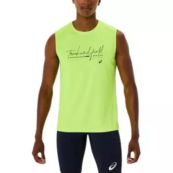 Asics Letter Round Neck Sleeveless Vest Men Tops Yellow 2091A743-751 M
