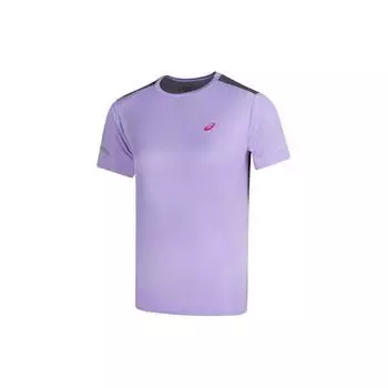 Asics Lite-Show Круглый вырез свитер Повседневный Спортивный короткий рукав Футболка Женские топы Фиолетовый 2012C768-500 M