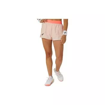 Asics Logo Print High-Waisted Casual Shorts Women shorts Coral 2042A294-702 S