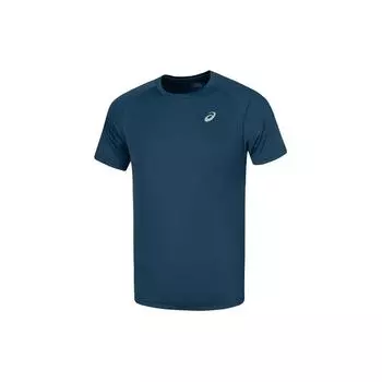 Asics Logo Print Reflective Fashion Round Neck Pullover Comfortable Running Casual Sports Nautical Breathable Short Sleeve T-Shirt 2011D046-401 XL