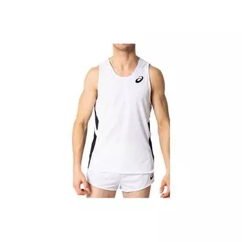 Asics Logo Print Striped Detail Pullover Running Tank Top Men tank tops White 2091A124-100 L