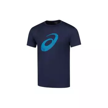 Asics Logo Round Neck Breathable Sports Short Sleeve T-Shirt Men Tops Navy 2031D850-400 S