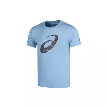 Asics Logo Round Neck Breathable Sports Short Sleeve T-Shirt Men Tops Blue 2031D850-402 M