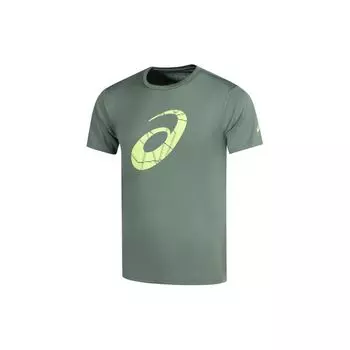 Asics Logo Round Neck Breathable Sports Short Sleeve T-Shirt Men Tops Green 2031D850-300 M