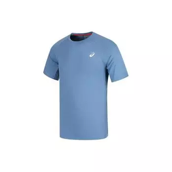 Asics Logo Round Neck Casual Sports Short Sleeve T-Shirt Men T-Shirts Blue 2031D733-400 S