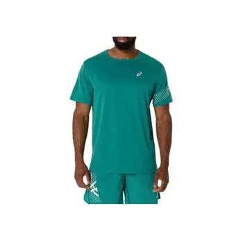 Asics Logo Round Neck Short Sleeve Pullover T-Shirt Men Tops Green 2011D300-300 L