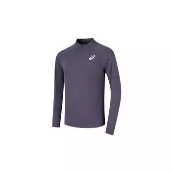 Asics Mens Tennis Series Comfortable Soft Breathable Stand Collar Long Sleeve T-Shirt Men Tops Purple 2041A321-500 S