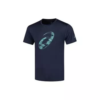 Asics Мягкая и удобная повседневная спортивная футболка с круглым вырезом и коротким рукавом для мужчин, темно-синяя 2031E615-402 M