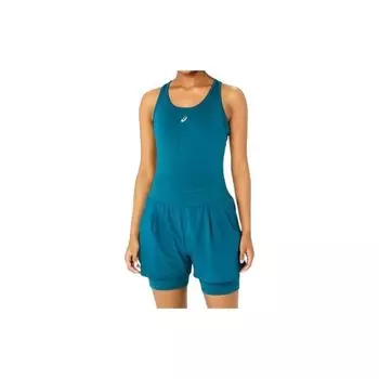 Asics однотонные плиссированные повседневные шорты с эластичной резинкой на талии, женские штаны, темно-синие 2012C982-300 L