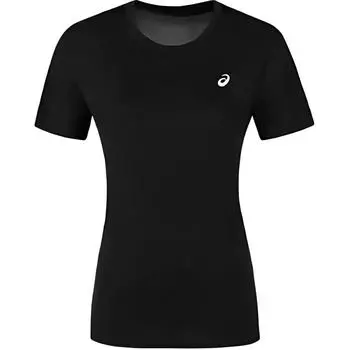Asics Pullover Round Neck Color Block Small Logo Lightweight Moisture-Wicking Quick-Dry Short Sleeve T-Shirt Women T-Shirts Black 2012D064-001 S