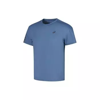 Asics Reflective Running Crew Neck Moisture-Wicking Short Sleeve T-Shirt Men Tops Blue 2011D069-400