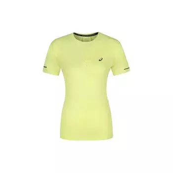 Asics Round Neck Comfortable Breathable Sports Short Sleeve T-Shirt Women Tops Fluorescent-Yellow 2012C859-750 L