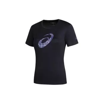 Asics Round Neck Pullover Breathable Short Sleeve T-Shirt Women Tops Black 2032C754-001 M