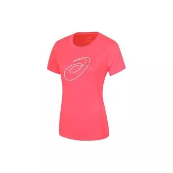 Asics Round Neck Pullover Printed Logo Short Sleeve T-Shirt Women Tops Fluorescent-Pink 2012C841-700 M