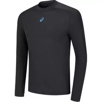 Asics Running Apparel Series Moisture Wicking Pullover Crew Neck Long Sleeve T-Shirt Men Tops Black 2011D321-001 L