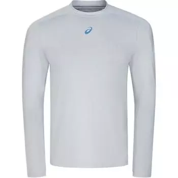Asics Running Apparel Series Moisture-Wicking Pullover Crew Neck Sports Quick-Dry Long Sleeve T-Shirt Men Tops Gray 2011D321-020 M
