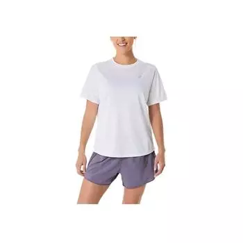 Asics Серебристая Легкая Удобная Футболка с Круглым Вырезом и Коротким Рукавом Женские Топы Ярко-Белый 2012D144-100 L