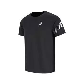 Asics Серия Sports Lifestyle Влагоотводящая Быстросохнущая Дышащая Футболка с Коротким Рукавом Мужские Топы Черный 2011D300-001 M