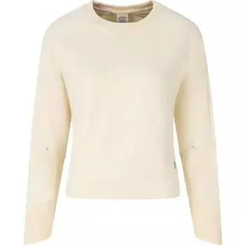 Asics Soft Comfortable Versatile Round Neck Quick-Dry Retro Spliced Sweatshirt Women sweatshirt Light-Yellow 2032D247-750 XL