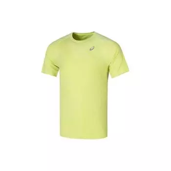 Asics Solid Color Casual Crew Neck Short Sleeve T-Shirt Men Tops Fluorescent-Green 2011C701-751 M