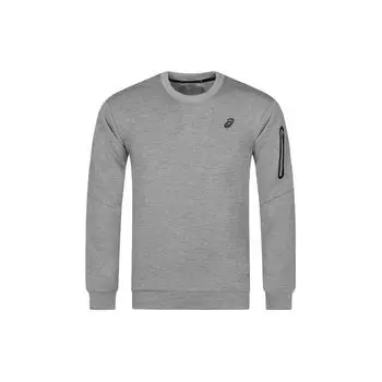 Asics Solid Color Outdoor Casual Sports Quick-Dry Crew Neck Pullover Long Sleeve Sweatshirt Men sweatshirt Light-Gray 2031E436-020 2XL