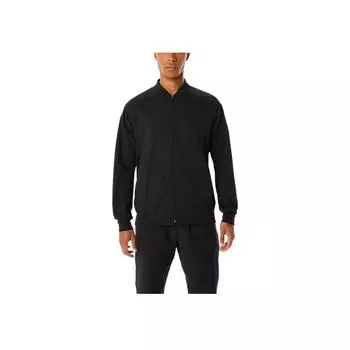 Asics Solid Color V-Neck Zip Long Sleeve Jacket Men jackets Black 2031D757-001 S