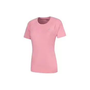 Asics Спортивная футболка с коротким рукавом и логотипом, круглый вырез, женские топы, розовый цвет 2012C697-700 L