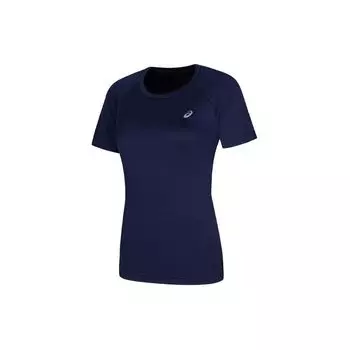 Asics Спортивная футболка с коротким рукавом и логотипом, женская футболка темно-синего цвета 2012C697-400 M