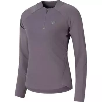 Asics Спортивная серия Lifestyle универсальная футболка с воротником-стойкой и длинным рукавом реглан женские топы фиолетовые 2012D246-500 M