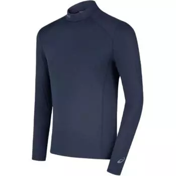Asics Sports Lifestyle Series Half High Neck Solid Color Slim Fit Long Sleeve T-Shirt Men Tops Navy-Blue 2031F153-400 L