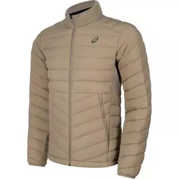 Asics Sports Lifestyle Series Solid Color Fashion Lightweight Warm Comfortable Long Sleeve Down Jacket Men Outerwear Khaki 2031E864-200 M