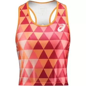Asics U-Neck Geometric Pattern Sleeveless Top Women tops Orange 2012C713-800 XS
