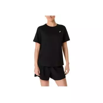 Asics Удобная Мягкая Дышащая Футболка с Коротким Рукавом Обычного Кроя Женские топы Performance-Black 2012D144-001 M