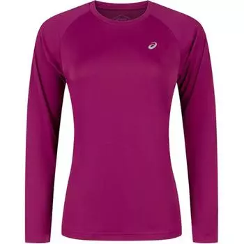 Asics Womens Reflective Night Vision Pullover Round Neck Long Sleeve Raglan T-Shirt Women Tops Magenta 2012D025-500 M