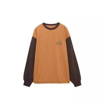 Asics X U.Sage Collaboration Gel-Pickax American Vintage Letter Print Loose Pullover Sweatshirt Unisex sweatshirt Coffee-Brown 2203A315-800 2XL
