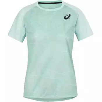 Asics Женская футболка с коротким рукавом для бега, быстросохнущая, топы, светло-зеленый 2092A339-405 M