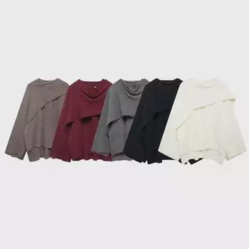 Асимметричная трикотажная куртка с короткими рукавами - женская коллекция осень/зима 2024 года Small