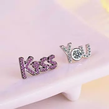 Асимметричные буквы 1 пара блестящих циркониевых сережек-гвоздиков для женщин винтажные свадебные украшения стильный и элегантный модный подарок для девушки
