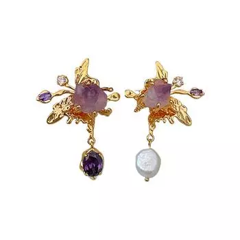 Асимметричные серьги-бабочки с подвеской из искусственного жемчуга в стиле барокко и цирконием для женщин, ювелирные изделия для вечеринок, подарки