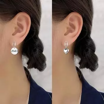 Асимметричные серьги-капли с круглым сердечком VIintage, тайские серебряные серьги с улыбающимся лицом для женщин, ювелирные изделия