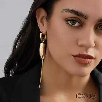 Асимметричные серьги-подвески Tooxika с кисточками, простые и универсальные длинные геометрические серьги для женщин