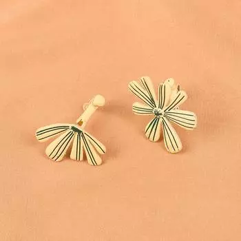 Асимметричные серьги-пусеты из серебра 925 пробы с эмалью и граффити - C106