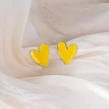 Асимметричные серьги-сердечки Серебряная игла : Японский и корейский стиль, детский и крутой, стройнящий и отбеливающий, милые шипы для женщин.