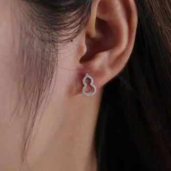 Асимметричные серьги-тыквы с бриллиантами для женщин. Изысканные модные серьги со значением удачи и полные серьги удачи.