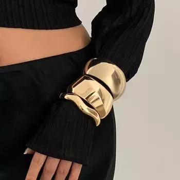 Асимметричный браслет с овальным срезом в европейском и американском стиле 2698 золотой