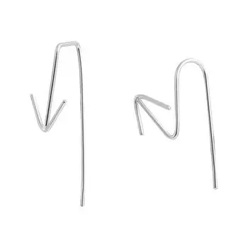 Асимметричный ушной крючок женский простой личностный нишевый поток японский и студенческий темперамент линия стрела линия уха серьги женские