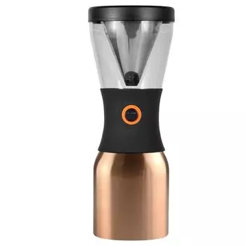 Asobu Cold Brew Ручка для холодного кофе Изолированная бутылка Холодная изоляция Лед Горячая переноска Простая кнопка управления Хранение Холодное пиво Цвет медь