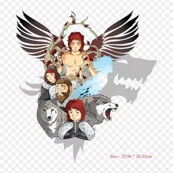 Asoiaf Bran Bran Stark, термопереносная печать, виниловые нашивки, наклейки для одежды, аппликации «сделай сам», моющиеся нашивки