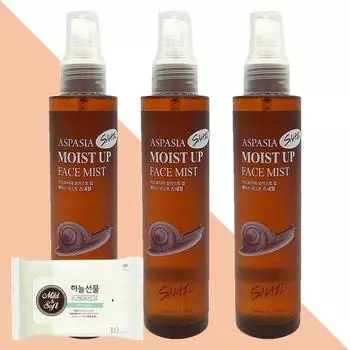 Aspasia Moist Up Face Mist Snail 150ml 3 packs (+10 Sky Gift wet wipes)